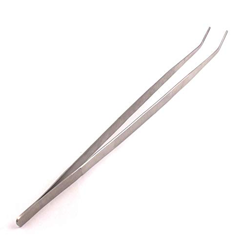 OdontoMed2011 (Huge Jumbo Aquarium Aqua Tweezers) Thumb Dressing Forceps Curved Serrated 24" Long Stainless Steel Tweezers