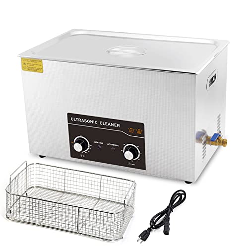 Commercial Ultrasonic Cleaner 30L with Heater Timer 10 Tranducers 800W+600W 42kHz for Carburetor Bike Chain Brass Instrument Jewelry Denture Professional, ACMESONIC