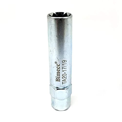 BIMECC TA20-17/19 10-Spline Lug Nut Tool Key, Passenger w/ 17mm & 19mm Hex Drive