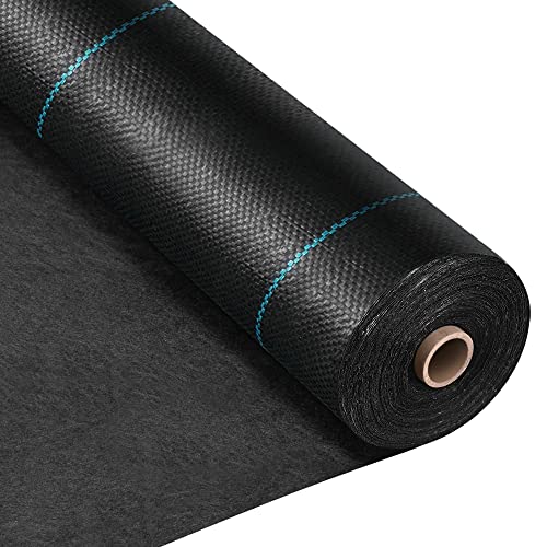 VIVOSUN 5.8oz Barrier Landscape Fabric 4 x 250 Ft, Commercial Ground Cover Fabric Block, Gardening Fabric Mat, Black Heavy Duty Garden Cloth Felt for Flower Bed, Patio, Orchard, and Playground