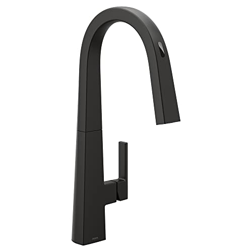 Moen Nio Matte Black Smart Faucet Touchless Pull-Down Sprayer Kitchen Faucet with Voice and Motion Control, S75005EV2BL