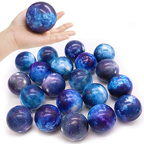 20 Pack Galaxy Stress Balls,2.5 inches Space Theme Foam Squeeze Balls,Stress Relief Balls for Finger Exercise,Great Toys for Party Favors
