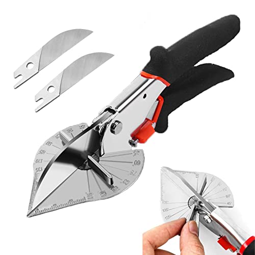 Wonglea Miter Shears,Multifunctional Quarter Round Cutting Tool,Mitre Shears,Shoe Molding Cutter for Wood,Angular Cutting Molding,Crafting with 2 Replacement Blades