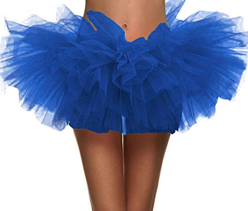 Blue Tutu Women Adult Dance Vintage 5 Layer Ballet Tutu Skirt for Running and Races Adult Tutu, Royal Blue Tutu