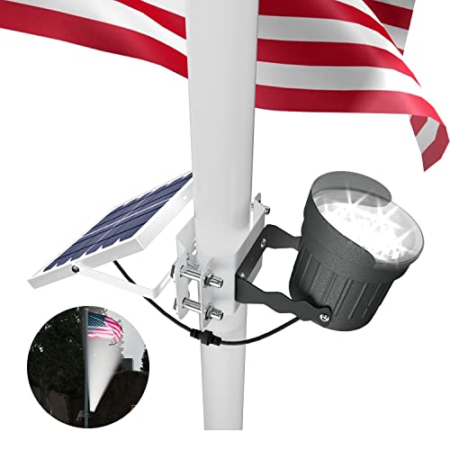 Ofuray Solar Flag Pole Light Outdoor, Brightest Flag Pole Light Solar Powered, American Flag Coverage Led Solar Flag Pole Lights Outdoor Dusk to Dawn fit 1''-4'' Flagpole for House Inground