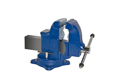 Yost Vises 33C Combination Vise | 5 Inch Jaw Width Heavy-Duty Utility Pipe and Bench Vise |Secure Grip with Swivel Base and Large Pipe Jaw Capacity | Made with Ductile Iron | Blue