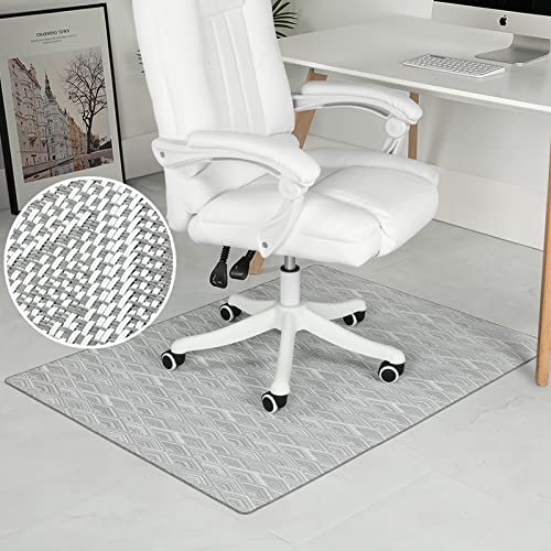 RccugmatS Chair Mat for Hardwood & Tile Floor, 36" x 48" Heavy Duty Office Chair Mat for Rolling Chairs Easy Glide, Anti Slip, Non-Curve, Floor Protector for Home Office, Diamond Gray