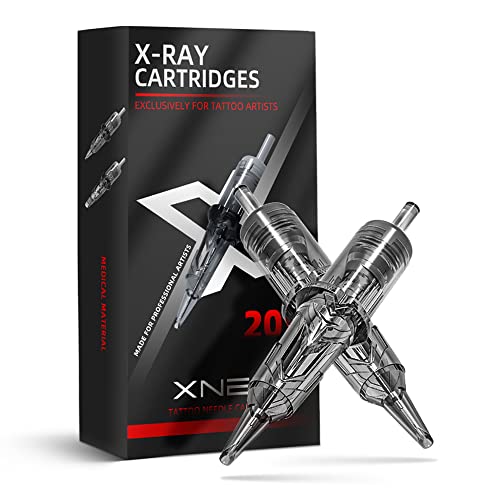 Xnet X-RAY #12 Standard 3RL Tattoo Cartridges 20pcs Disposable 0.35mm 3 Round Liner Needles for Professional Tattoo Artists Permanent Makeup Tattoo Supplies