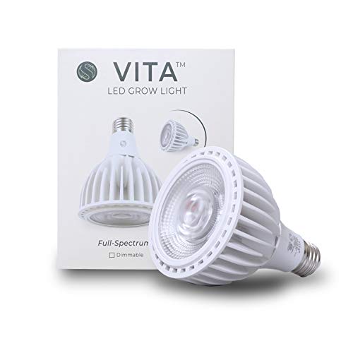 ASPECT Vita LED Grow Light Bulb Full Spectrum for Indoor Plants 12"-48" Below Light - DIMMABLE - 20 Watt-3000K SOLTECH Solutions - Black and White Available (White)