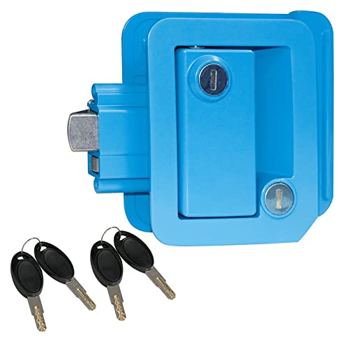RVVIN Blue RV Door Lock, Travel Trailer Door Lock, Thickened RV zinc Alloy Metal kit with 4 Keys for RV Trailer Camper Door Lock.