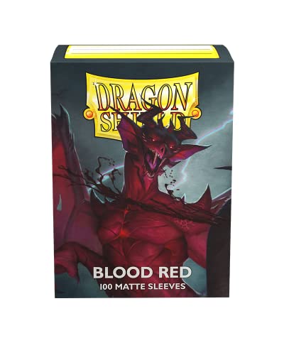 Arcane Tinmen Dragon Shield Sleeves  Matte: Blood Red 100CT - MTG Card Sleeves are Smooth & Tough - Compatible with Pokemon & Magic The Gathering Card Sleeves (AT-11050)