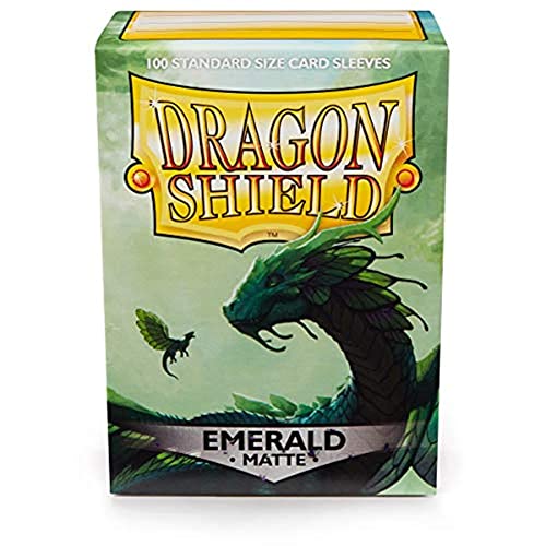 Dragon Shield Standard Size Sleeves  Matte Emerald 100CT - Card Sleeves are Smooth & Tough - Compatible with Pokemon, Yugioh, & Magic The Gathering Card Sleeves  MTG, TCG, OCG