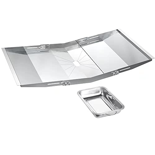 Grease Tray for Gas Grill, Universal Drip Pan for 4/5 Burner Gas Grill Models from Nexgrill, Dyna Glo, Expert Grill,Kenmore, BHG and More - Stainless Steel Grill Replacement Parts (22"-30")