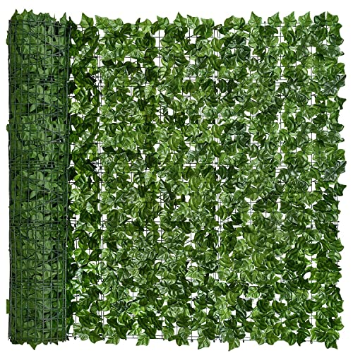 DearHouse Artificial Ivy Privacy Fence Wall Screen, 39.3x236.2inch Artificial Hedges Fence and Faux Ivy Vine Leaf Decoration for Outdoor Garden Decor