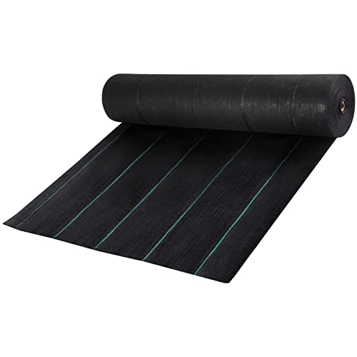 VEVOR Driveway Fabric, Heavy Duty 6x300ft 3oz Woven Landscape Fabric, Garden Weed Barrier Fabric, Weed Control Fabric, Geotextile Fabric for Landscaping, Ground Cover, Weed Block Gardening Mat, Black