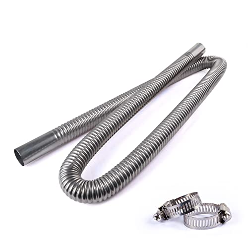 FizLig Inner Exhaust Pipe - Stainless Steel Parking Air Heater Generator Flex Exhaust Extension Pipe | Parking Air Heater Fuel Tank Diesel Gas Vent Hose (120CM/47.2in)