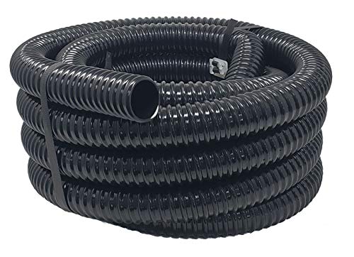 Sealproof Kinkproof 1-1/4 Dia Waterfall, Pond Tubing & Aquarium Hose, 1-1/4-Inch ID, 20 FT, Black, Corrugated, Made in USA