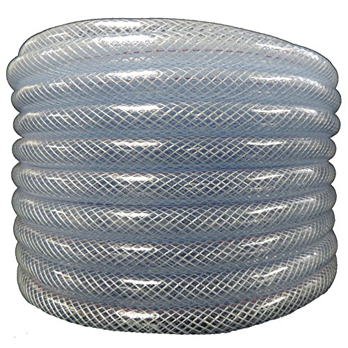 (1" ID x 1 1/4" OD x 100 ft) HydroMaxx Flexible Non Toxic Clear High Pressure, Reinforced, PVC Braided Vinyl Tubing (1531100100)