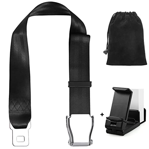 7-31" Adjustable Airplane Seatbelt Extender, Seat Belt Extension, American Airlines Rigid Seat Belt Buckle Extender Pros for Pregnant Women Mother with Travel Essentials Airplane Phone Holder