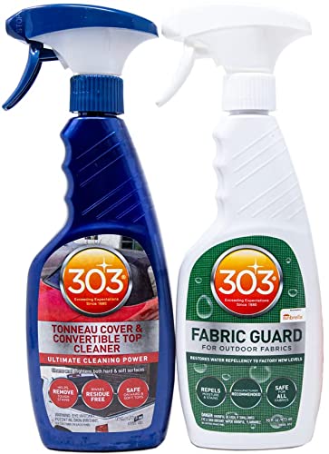 303 Convertible Fabric Top Cleaning and Care Kit - Cleans And Protects Fabric Tops - Includes 303 Tonneau Cover And Convertible Top Cleaner 16 fl. oz. + 303 Fabric Guard 16 fl. oz., (30520)