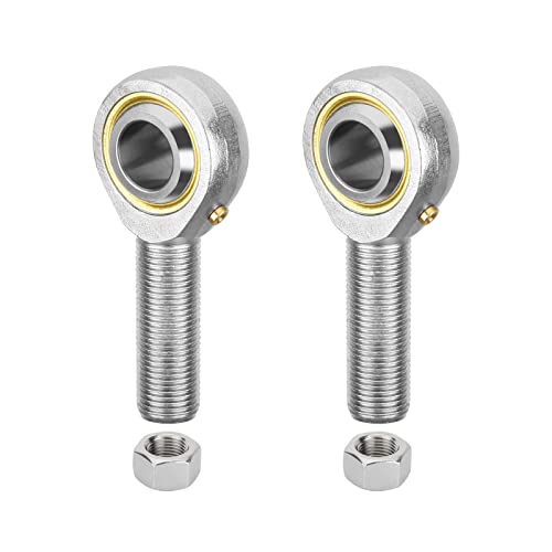 HiPicco POSB10 Rod End Bearing, 2pcs 5/8-inch Bore Pre-Lubricated 5/8-18 Male Thread Right Hand Heim Joint with Jam Nuts