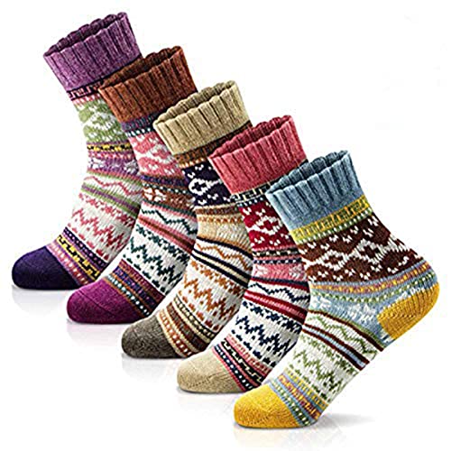 MORECOO Womens Winter Socks Gift Box Free Size Thick Wool Soft Warm Casual Socks for Women Socks Christmas Gifts