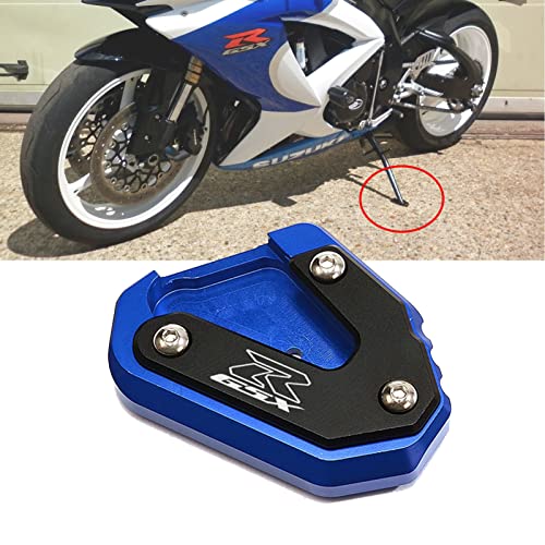 MOWOK Kickstand For Suzuki GSX-R 600 GSX-R 750 GSX-R 1000 R/X GSXR1000 Motorcycle CNC Extension Pad Support Plate Foot Side Stand