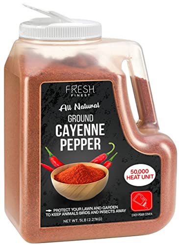 Cayenne Pepper Powder Bulk 5 LB All Natural Red Pepper Spice 50,000 SHU Heat, Commercial and Home Cooking