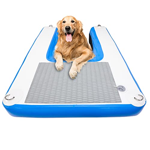 Toriexon Inflatable Water Ramp for Dogs Pup Plank (35.4"x23.6")- Durable, Puncture-Resistant Surface Ensures Safe and Easy Access to Water for Dogs, Perfect for Pools, Lakes, and Beaches