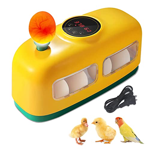 8 Eggs Incubator Incubators for Hatching Eggs with Digital Temperature Control Little Train Shape Egg Incubator for Hatching Chickens Ducks Goose Quail Birds (Yellow)