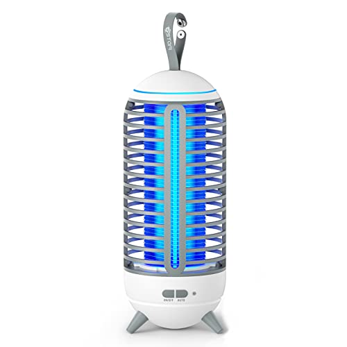 Bug Zapper Outdoor Fly Zapper & Wireless Mosquito Zapper Portable Indoor Camping Bug Zapper Fly Trap 2500mAh Bug Zapper Electric Trap Ideal for Fly Traps (White)