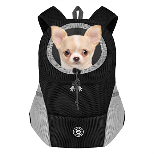 YESLAU Dog Backpack Carrier Pet Carrier for Small Medium Dogs Travel Bag Front Pack Breathable Adjustable with Safety Reflective Strips for Hiking Outdoor Cats