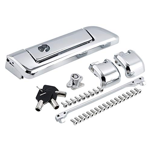 TCT-MOTORPARTS Trunk Lid Latches Key Tour Pak Pack Latch Kit Fit For Harley Touring 2014-2023 Road King FLHR Street Glide FLHX Electra Glide Ultra Classic FLHTCU Limited FLHTK; FLHTKL FLTRU FLHRXS 2019 Chrome