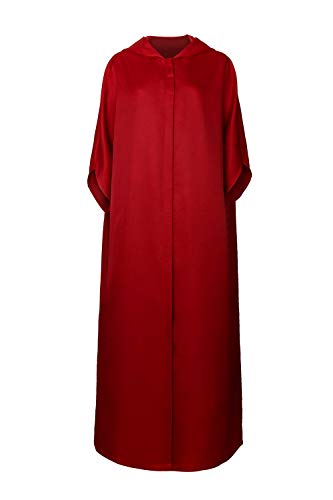 PartyEver Handmaid Offred Cosplay Costume Women Red Cape Dress with Cloak & Hat Halloween Party Outfit (X-Large, Cape)