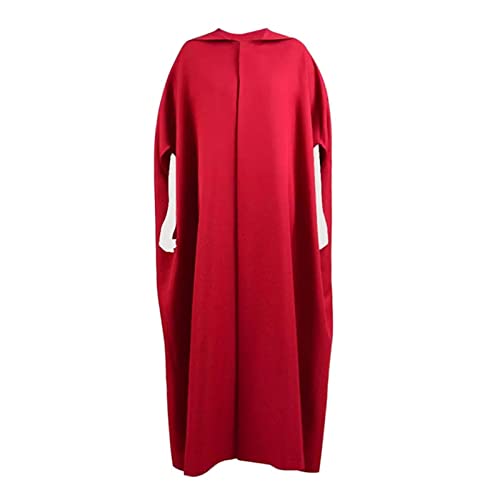 Halloween Party Women Handmaid Red Cape Dress Costume (L, Cape)