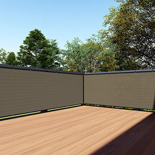 TANG 3' x 50' Brown Residential Commercial Privacy Deck Fence Privacy Screen 200 GSM Weather Resistant Outdoor Protection Fencing Net for Balcony Verandah Porch Patio Pool Backyard Rails