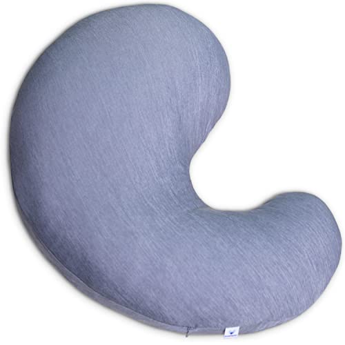 Pharmedoc Nursing Pillow for Breastfeeding  Breast Feeding Pillows for Mom - Bottle Feeding - Support for Mom and Baby - Pregnancy Maternity Pillows, Baby Shower Must Haves - Grey Cooling Cover