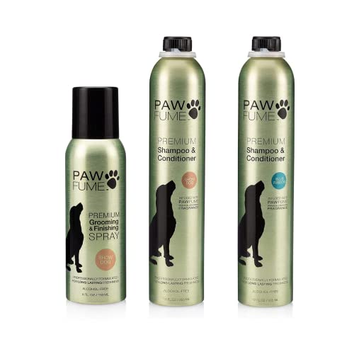 PAWFUME Grooming Dog Spray (Show Dog) + Dog Shampoo and Conditioner (Show Dog) + Dog Shampoo and Conditioner (Blue Ribbon)