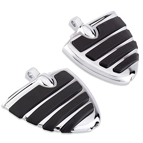 KICRY Motorcycle Mini Board Rider Floorboards Passenger Footpegs Pedals Highway Pegs Compatible with Harley Davidson Touring Street Glide Road King Electra Sportster Dyna Softail(Mini Board-Chrome)