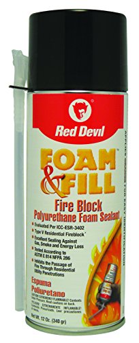 Red Devil 0915 Foam & Fill Fire Block Expanding Polyurethane Foam Sealant, 12 oz, Orange, Pack of 1