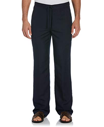 Cubavera Men's Linen-Blend Pants with Drawstring (Size Small-5X Big & Tall), Dress Blues Navy, Medium/30 Inseam