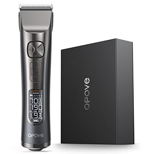 opove Professional Cordless Hair Clippers for Men/Kids, Quite Hair Cutting Machine for Barbers/Stylists with 250 Min Runtime and Smart LCD Display