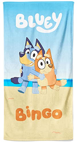 Bluey Bingo Beach Towel Kids Swim Bath Towels for Children Tv Show Gift for Boys Girls 70 x 140 cm
