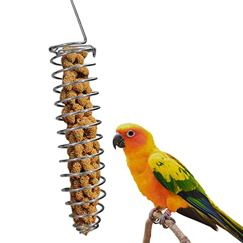 Litewoo Bird Treat Feeder Holder Foraging Toy Parrot Fruit Vegetable Seed Treat Holder Food Basket Feeding Cage Accessories for Parakeet Cockatiel Conure Budgie Finch