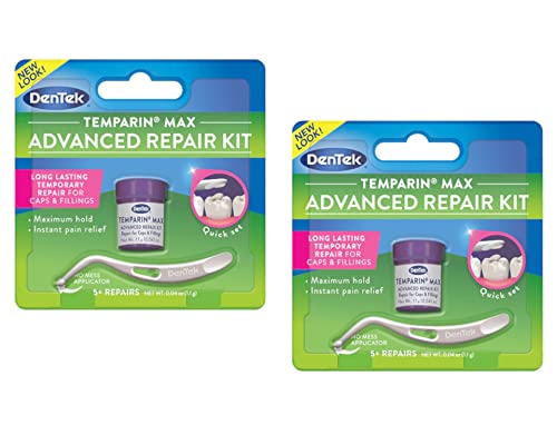 DenTek Temparin Max Lost Filling and Loose Cap Repair Kit | One Step Formula | 5+ Repairs | 0.04 Ounces | 2-Pack