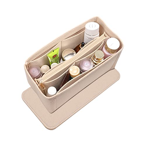 Doxo Purse Organizer Insert for Handbags Felt Tote with Base Shaper for L Speedy 35 40 Neverfull GM Bag More (XL, Beige)