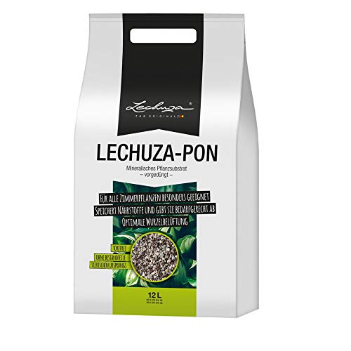 Lechuza 19562 PON Mineral Plant Substrate Potting Mix for Indoor Gardening, 12 Liter Bag, Grey