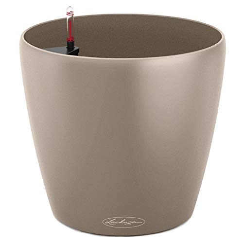 Lechuza 13245 Classico Color 43 Self-Watering Planter for Indoor and Outdoor Use, 17" x 17" x 16", Sand Brown