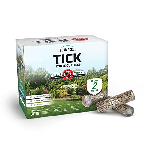 Thermacell Tick Control Tubes for Yards; 48 Tubes; Protects 2 Acres from Ticks; No Spray, No Granules, No Mess; Environmentally Friendly Alternative to Tick Spray & Tick Repellent