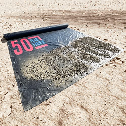 Sandbaggy Woven Geotextile Landscape Fabric | 50 Year Fabric* | for Soil Stabilization & Underlayment for Pavers, Driveway, Gravel Roads & Parking | Meets AASHTO M288 Spec (5 Rolls - 12.5ft x 200ft)